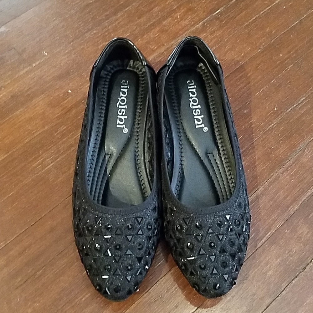Black Heels with Crystals